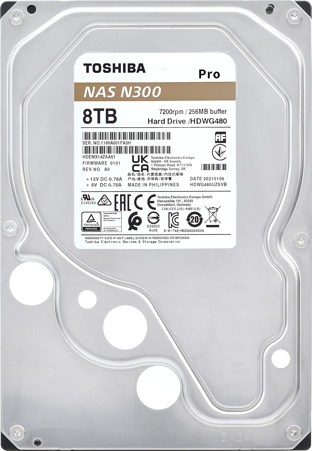 DISCO DURO INTERNO TOSHIBA N300 8TB 7200 RPM SATA III 3.5