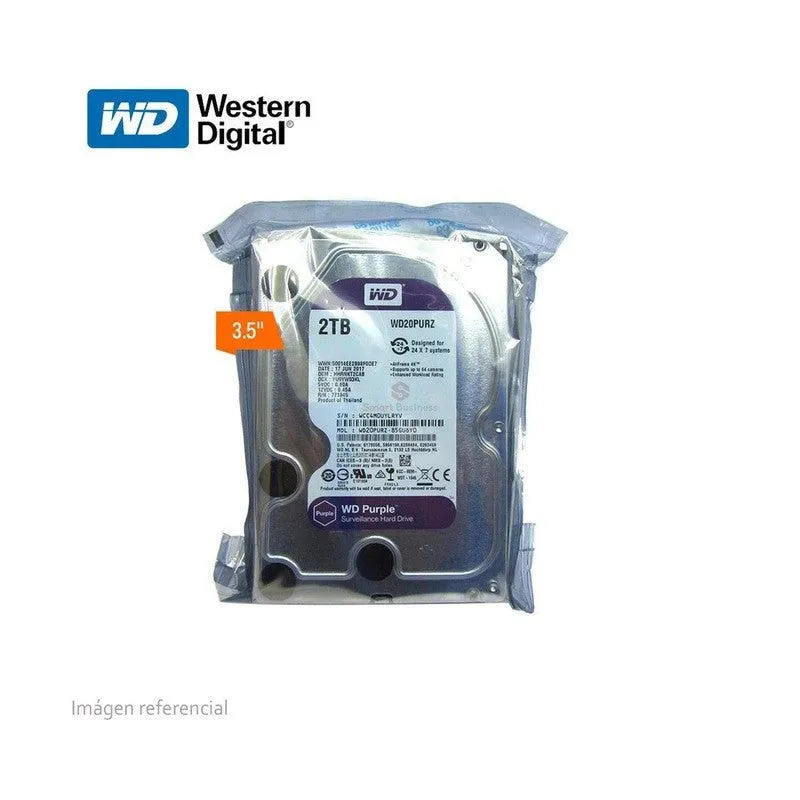 DISCO DURO WESTER DIGITAL WD23PURZ: 2TB PURPURA, CACHÉ 64MB, 5400 RPM, FORMATO 3.5