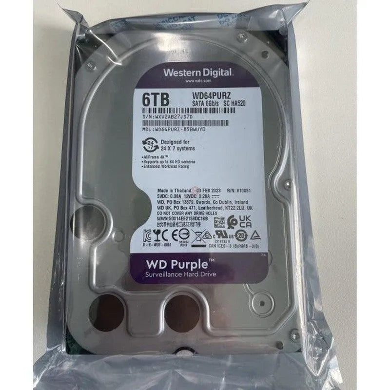 DISCO DURO WESTERN DIGITAL WD64PURZ 6TB | CACHÉ 256MB | 5400 RPM | 3.5