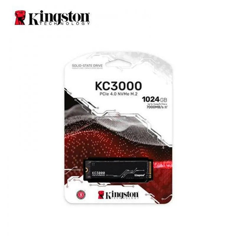 UNIDAD INTERNA DE ESTADO SÓLIDO KINGSTON KC3000 SSD M.2 PCIe 1024GB, 2280, GEN4 NVMe, VELOCIDAD DE LECTURA 7000MB/S PARA PC Y LAPTOP (SKC3000S/1024G)