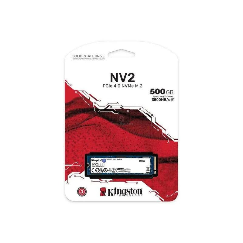 UNIDAD INTERNA SSD KINGSTON NV2 500GB M.2 PCIe GEN4 NVMe, VELOCIDAD DE LECTURA 3500MB/S, IDEAL PARA PC Y LAPTOP