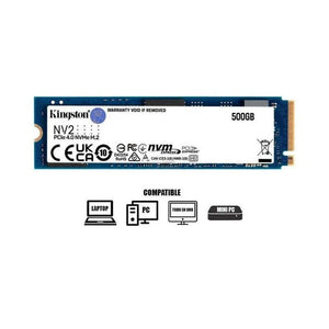 UNIDAD INTERNA SSD KINGSTON NV2 500GB M.2 PCIe GEN4 NVMe, VELOCIDAD DE LECTURA 3500MB/S, IDEAL PARA PC Y LAPTOP
