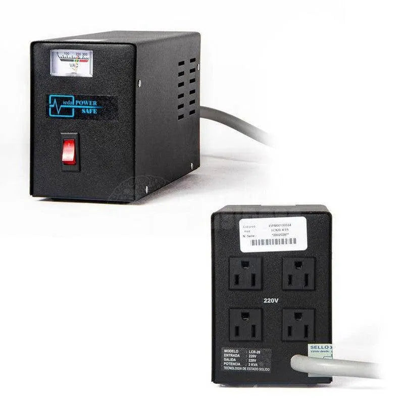 ESTABILIZADOR ELISE IEDA PODER LCR-20 - POTENCIA SÓLIDA DE 2.0 KVA, VOLTAJE DE 220V, 4 TOMAS A 220VAC