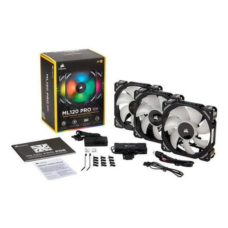 Fan Corsair Ml120 Pro Rgb Led, 12 Cm, 1600 Rpm, 13.2 Vdc, 4 Pines, Pwm Control.