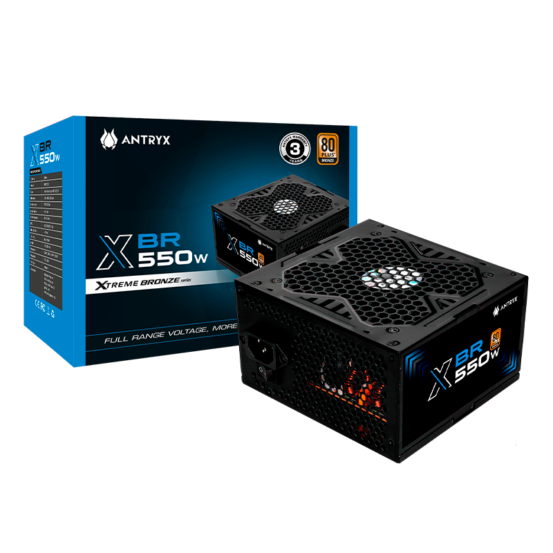 FUENTE DE PODER ANTRYX XBR-550 550W 80PLUS BRONZE CON ALTA EFICIENCIA ENERGÉTICA