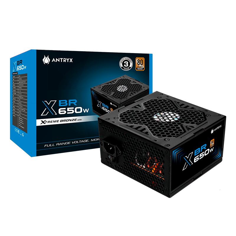 FUENTE DE PODER ANTRYX XBR-650 WHITE 650W 80PLUS BRONZE, EFICIENCIA ENERGÉTICA Y RENDIMIENTO CONFIABLE
