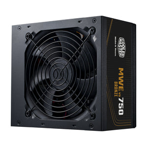 FUENTE DE PODER COOLER MASTER MWE BRONZE V3 750W - EFICIENCIA 80 PLUS BRONZE, DISEÑO COMPACTO, CABLEADO A/US, MODELO MPE-7501-ACAAW-3BUS.