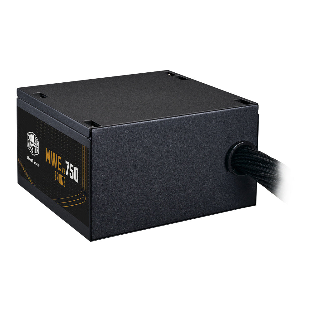 FUENTE DE PODER COOLER MASTER MWE BRONZE V3 750W - EFICIENCIA 80 PLUS BRONZE, DISEÑO COMPACTO, CABLEADO A/US, MODELO MPE-7501-ACAAW-3BUS.