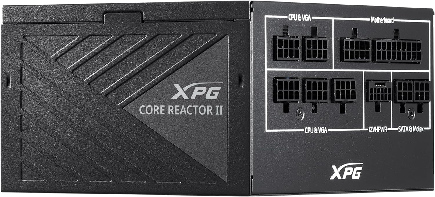 FUENTE DE PODER MODULAR XPG CORE REACTOR II 850W 80+ GOLD, CERTIFICACIÓN 80 PLUS GOLD, EFICIENCIA ENERGÉTICA, DISEÑO COMPACTO Y CABLEADO PERSONALIZABLE.