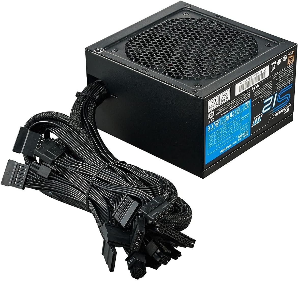 FUENTE DE PODER ATX SEASONIC S12III 550W SSR-550GB3 | CERTIFICACIÓN BRONZE 80 PLUS | NO MODULAR | COLOR NEGRO