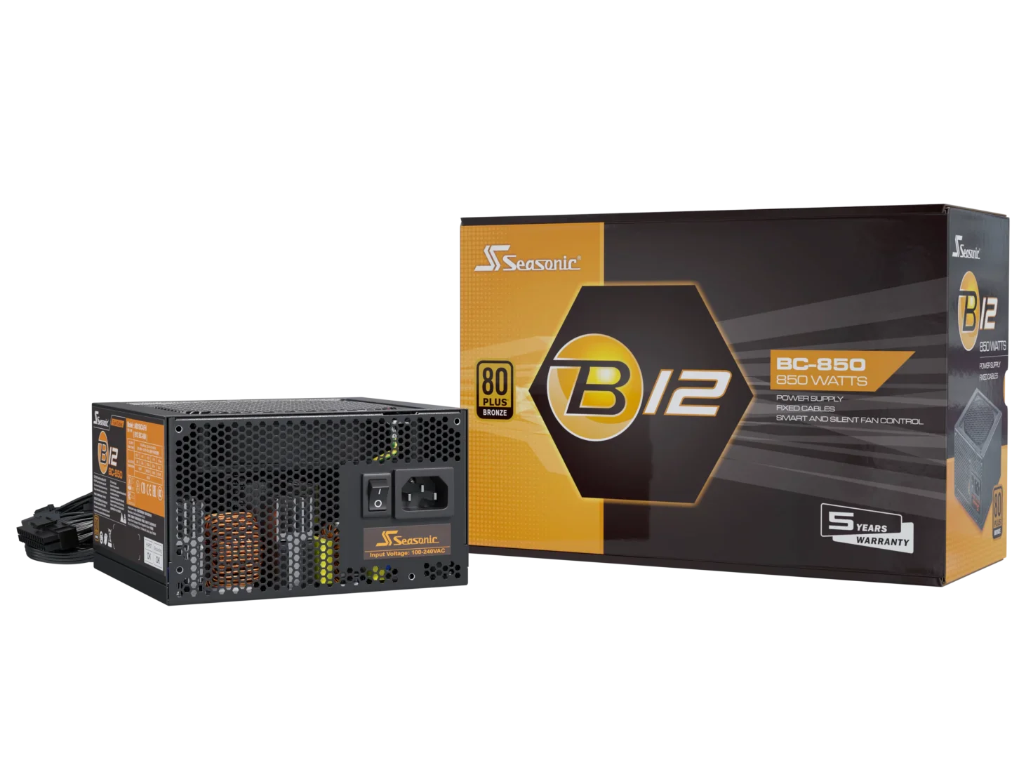 FUENTE DE PODER SEASONIC B12-850BC 850W 80PLUS BRONZE ALTO RENDIMIENTO SILENCIOSA Y EFICIENTE