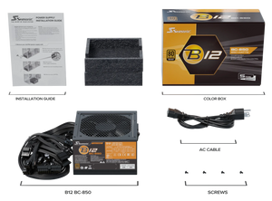 FUENTE DE PODER SEASONIC B12-850BC 850W 80PLUS BRONZE ALTO RENDIMIENTO SILENCIOSA Y EFICIENTE