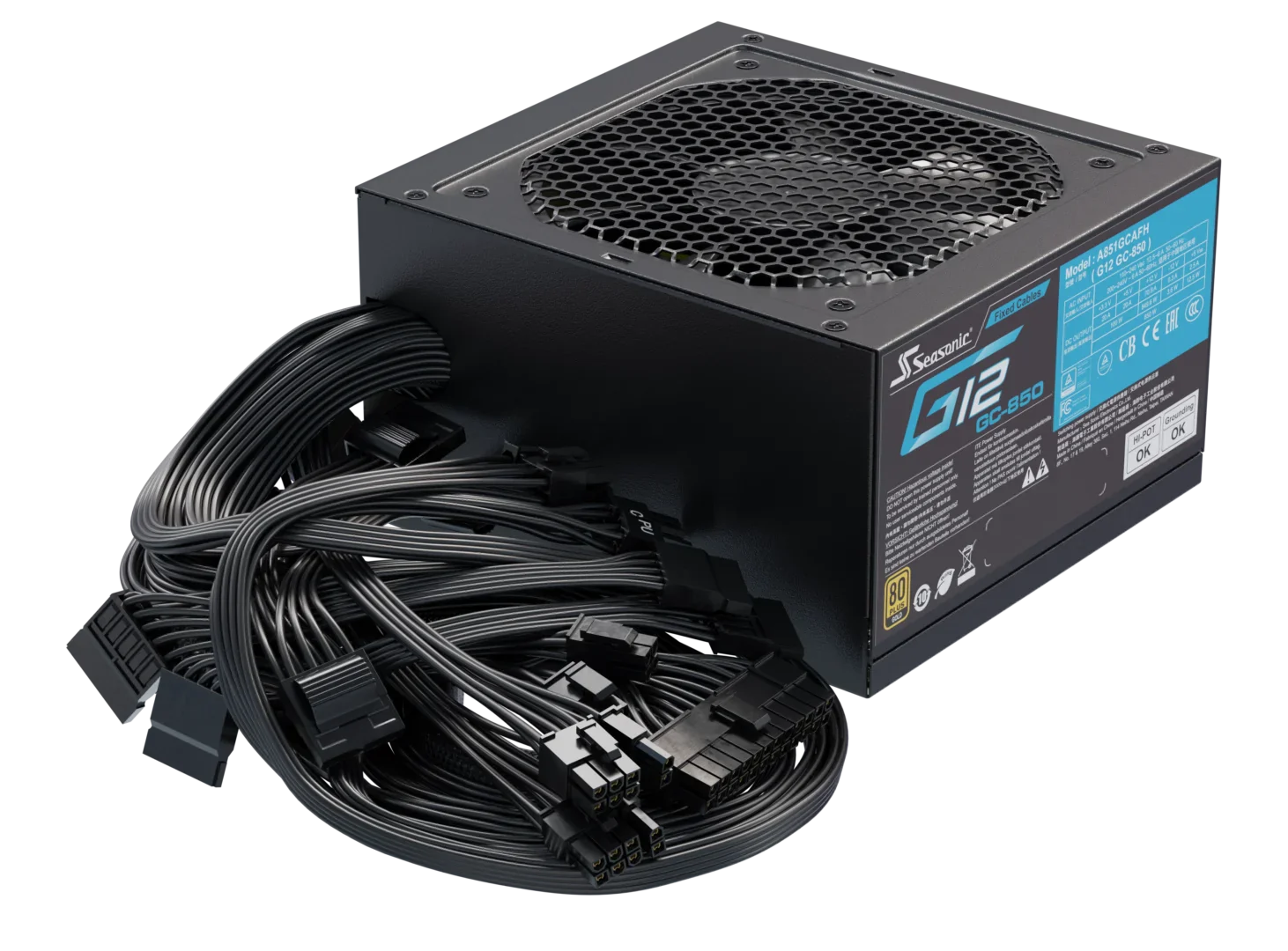 FUENTE DE PODER SEASONIC G12-850GC 850W 80PLUS GOLD (A851GCAFH) - EFICIENCIA SUPERIOR Y FIABILIDAD EXCEPCIONAL