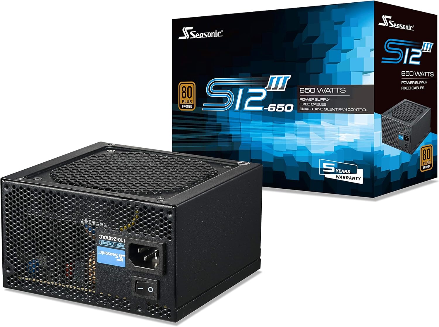 FUENTE DE PODER SEASONIC S12III 650W 80PLUS BRONZE MODULAR - ALTA EFICIENCIA Y FIABILIDAD