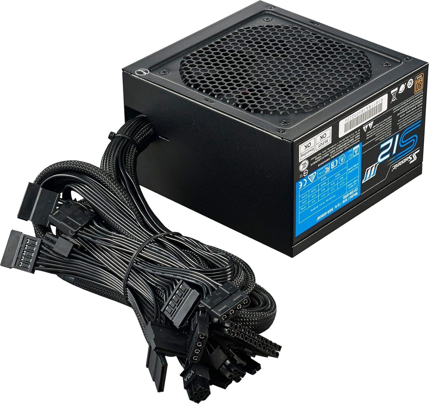 FUENTE DE PODER SEASONIC S12III 650W 80PLUS BRONZE MODULAR - ALTA EFICIENCIA Y FIABILIDAD