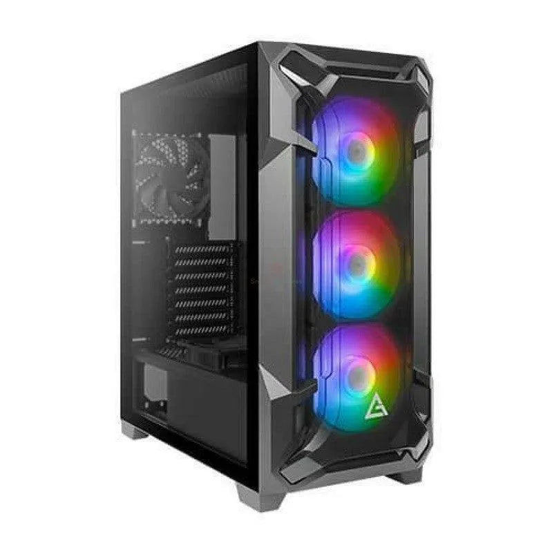 GABINETE ANTEC DF600 FLUX - MIDI-TOWER CON VENTANA, COMPATIBLE CON ATX/MINI-ITX/MICRO-ATX, PUERTOS USB 3.0, INCLUYE 5 VENTILADORES, COLOR NEGRO, SIN FUENTE DE PODER