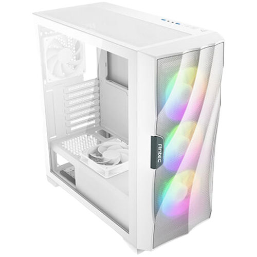 GABINETE MIDI-TOWER ANTEC DF700 FLUX CON VENTANA RGB, COMPATIBLE CON ATX/MICRO-ATX/MINI-ITX, USB 3.0, 5 VENTILADORES RGB INSTALADOS, COLOR BLANCO, SIN FUENTE DE PODER