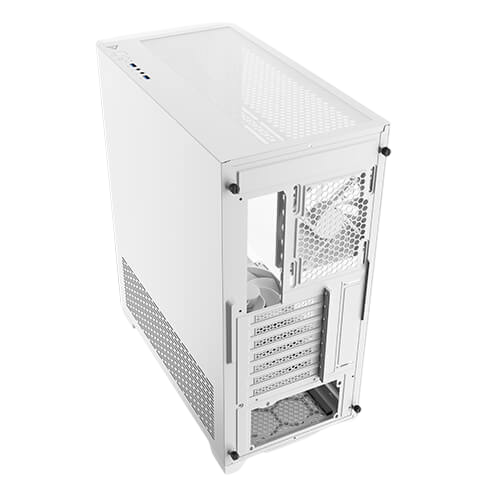 GABINETE MIDI-TOWER ANTEC DF700 FLUX CON VENTANA RGB, COMPATIBLE CON ATX/MICRO-ATX/MINI-ITX, USB 3.0, 5 VENTILADORES RGB INSTALADOS, COLOR BLANCO, SIN FUENTE DE PODER