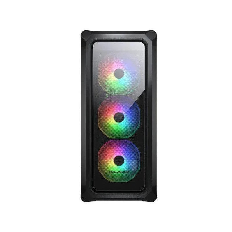 GABINETE COUGAR ARCHON 2 RGB: MIDI-TOWER CON VENTANA, COMPATIBLE MINI-ITX/MICRO-ATX/ATX, PUERTOS USB 3.0/2.0, INCLUYE 3 VENTILADORES ARGB INSTALADOS, COLOR NEGRO, SIN FUENTE.