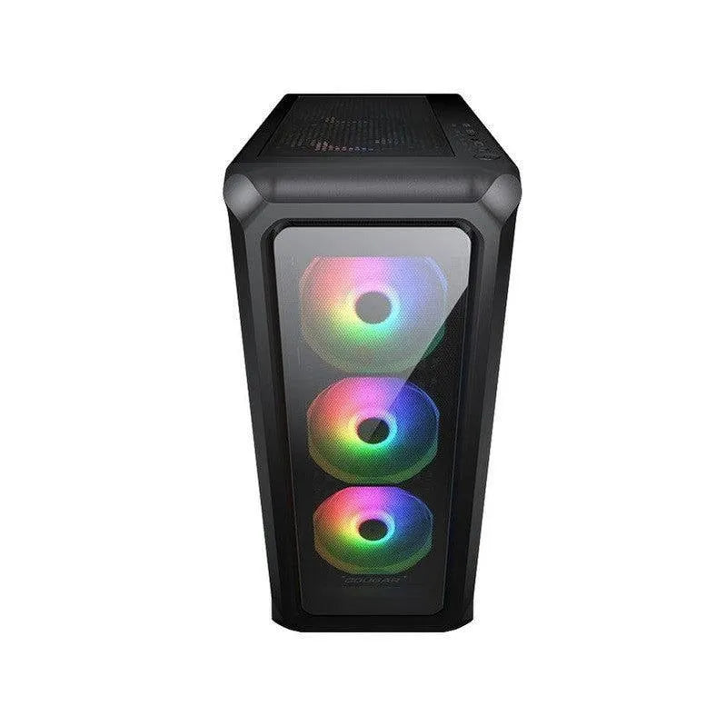 GABINETE COUGAR ARCHON 2 RGB: MIDI-TOWER CON VENTANA, COMPATIBLE MINI-ITX/MICRO-ATX/ATX, PUERTOS USB 3.0/2.0, INCLUYE 3 VENTILADORES ARGB INSTALADOS, COLOR NEGRO, SIN FUENTE.
