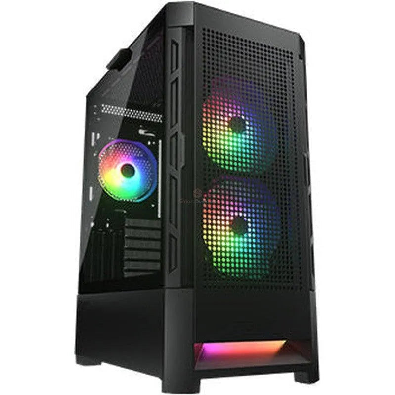 GABINETE COUGAR DUOFACE RGB: MIDI-TOWER CON VENTANA, COMPATIBLE CON MINI-ITX/MICRO-ATX/ATX/CEB, PUERTOS USB 3.0/2.0, INCLUYE 3 VENTILADORES ARGB, COLOR NEGRO, SIN FUENTE DE PODER.