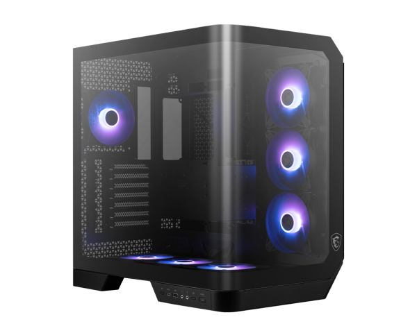 GABINETE GAMER MSI MAG PANO 120R PZ, E-ATX, CRISTAL TEMPLADO, USB 3.2, 7 VENTILADORES INCLUIDOS, SIN FUENTE, COLOR NEGRO