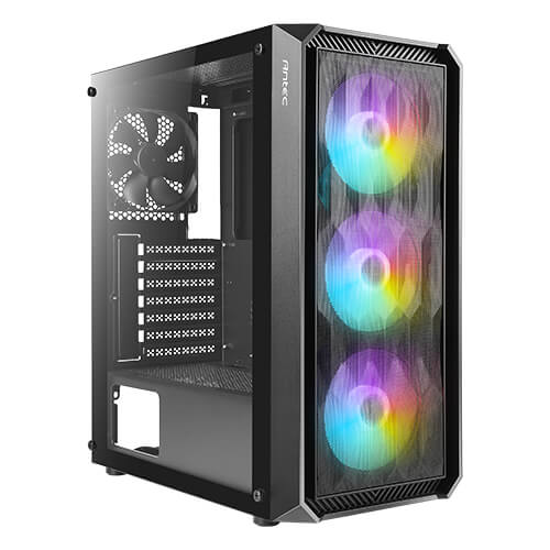 CAJA ANTEC NX292 SIN FUENTE PANEL VIDRIO 4 VENTILADORES LED ARGB NEGRO CÓDIGO 0-761345-81009-8