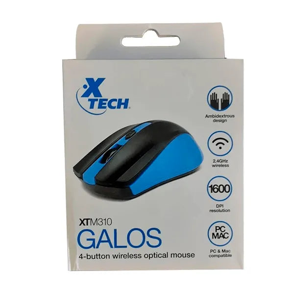 MOUSE INALÁMBRICO ÓPTICO GALOS | MODELO AZULCOLCOCA CON 4 BOTONES