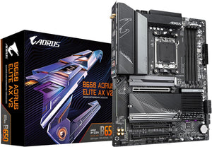 IGABYTE B650 AORUS Elite AX V2 (AM5/ LGA 1718/ AMD/ B650/ ATX/ 5 años de garantía/DDR5/ Triple M.2/ PCIe 5.0/ USB 3.2 Gen2X2 Tipo-C/WiFi 6E/LAN de 2.5GbE/Q-Flash Plus/EZ-Latch/Placa base)