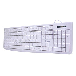 TECLADO TEROS ESTÁNDAR TE-4069S, MULTIMEDIA, USB 2.0, ESPAÑOL, COLOR BLANCO