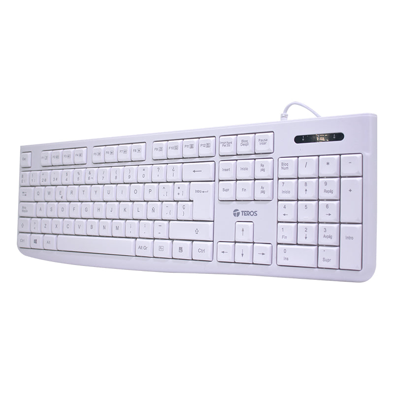 TECLADO TEROS ESTÁNDAR TE-4069S, MULTIMEDIA, USB 2.0, ESPAÑOL, COLOR BLANCO
