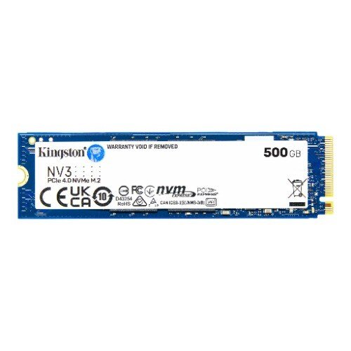 UNIDAD DE ESTADO SÓLIDO KINGSTON NV3 - M.2 2280 PCI EXPRESS NVMe 4.0 x4 - 500GB - COMPATIBLE CON COMPUTADORAS DE ESCRITORIO Y PORTÁTILES - 160TB TBW - AL POR MENOR
