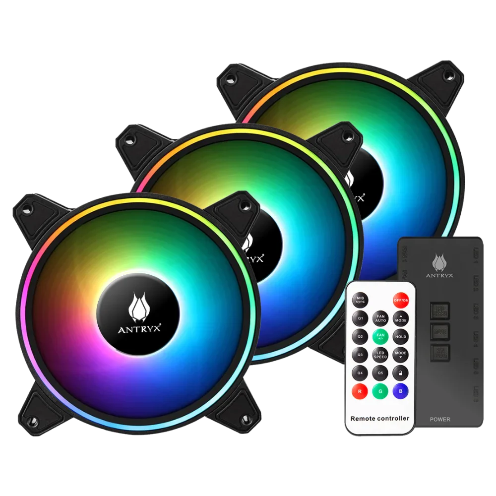 KIT ARGB ANTRYX SPECTRUM 310 NEGRO, 120MM X 3, C/ CONTROLADOR (P.N.: AAK-SP310)