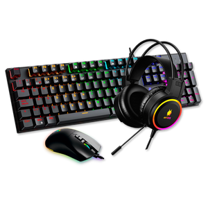 KIT GAMING ANTRYX GC-3100 X3 BLACK CON AUDÍFONOS, TECLADO RED SWITCH Y MOUSE (AGC-3100X3KRE-SP)