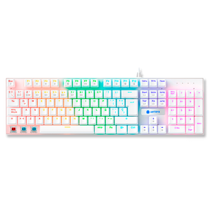 KIT DE JUEGOS ANTRYX: AUDÍFONOS, TECLADO BLUE SWITCH Y MOUSE GC-3100 X3 WHITE - PRECISIÓN Y ESTILO PARA GAMERS
