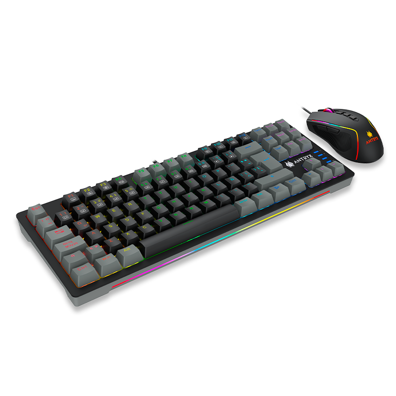 KIT GAMING ANTRYX: TECLADO MECÁNICO RED SWITCH + MOUSE GC-5500, ILUMINACIÓN RGB Y ALTA PRECISIÓN
