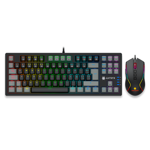 KIT GAMING ANTRYX: TECLADO MECÁNICO RED SWITCH + MOUSE GC-5500, ILUMINACIÓN RGB Y ALTA PRECISIÓN