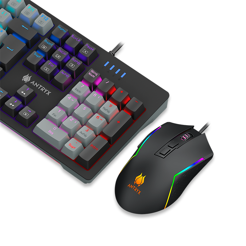 KIT GAMING ANTRYX: TECLADO MECÁNICO RED SWITCH + MOUSE GC-5600, ALTO RENDIMIENTO Y PRECISIÓN