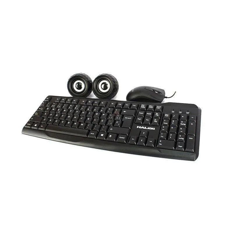 KIT HALION HA-KIT45COLCOCA: TECLADO, MOUSE Y PARLANTE 3 EN 1 DE ALTA CALIDAD