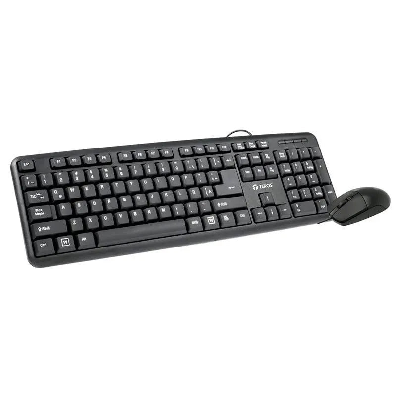 KIT TECLADO Y MOUSE TEROS TE4062N - USB, ACABADO ELEGANTE, NEGRO, ESPAÑOL, ÓPTICO
