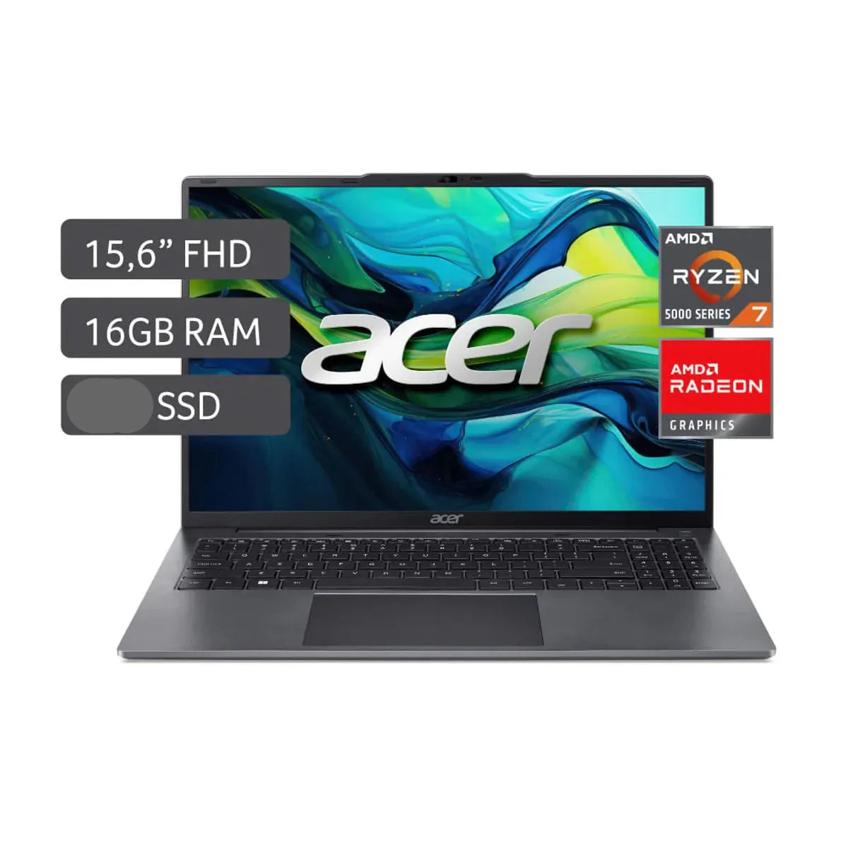 LAPTOP ACER AL15-41P-R9CR CON AMD RYZEN™ 7 5700U, 16GB RAM, 512GB SSD, PANTALLA DE 15.6