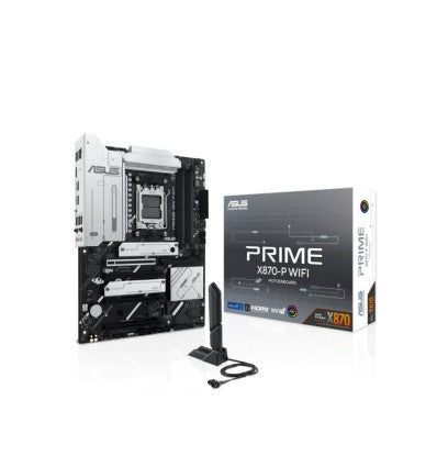 PLACA BASE ASUS PRIME X870-P WIFI SVL D5, COMPATIBLE CON PROCESADORES AMD, SOPORTE WIFI, MEMORIA DDR5 Y TECNOLOGÍA AVANZADA