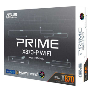 PLACA BASE ASUS PRIME X870-P WIFI SVL D5, COMPATIBLE CON PROCESADORES AMD, SOPORTE WIFI, MEMORIA DDR5 Y TECNOLOGÍA AVANZADA