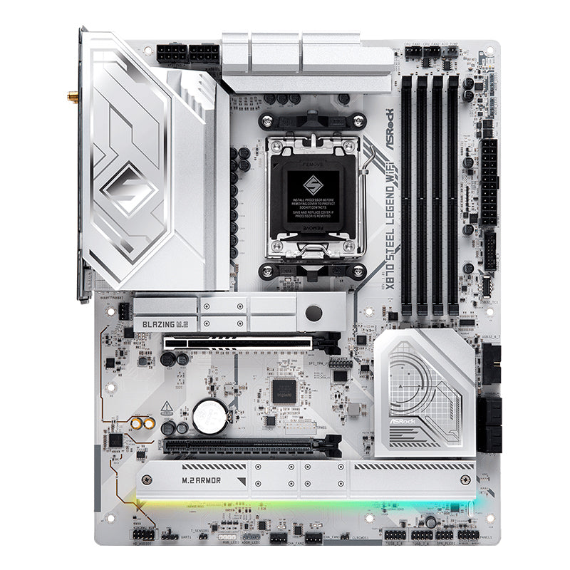 TARJETA MADRE ASROCK X870 STEEL LEGEND WIFI, CHIPSET AMD X870, SOCKET AM5, FORMATO ATX, COMPATIBILIDAD AVANZADA
