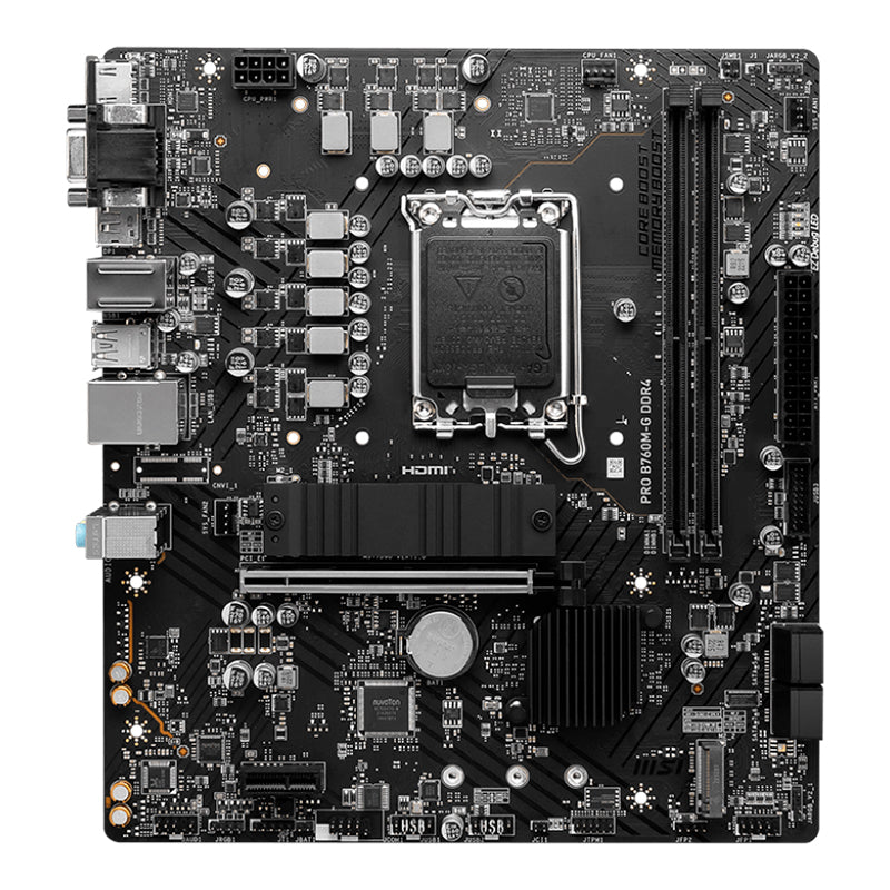 TARJETA MADRE MSI PRO B760M-G DDR4, CHIPSET INTEL B760, LGA1700, HDMI, DP, VGA, FORMATO mATX