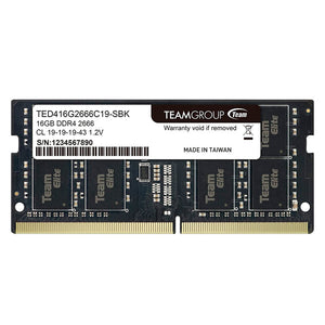 MEMORIA RAM TEAMGROUP ELITE DDR4 SO-DIMM 16GB 2666MHZ CL19 - ALTO RENDIMIENTO Y COMPATIBILIDAD