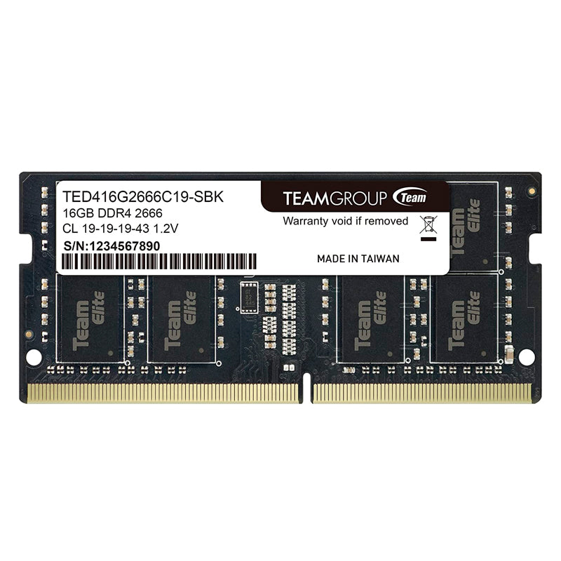MEMORIA RAM TEAMGROUP ELITE DDR4 SO-DIMM 16GB 2666MHZ CL19 - ALTO RENDIMIENTO Y COMPATIBILIDAD