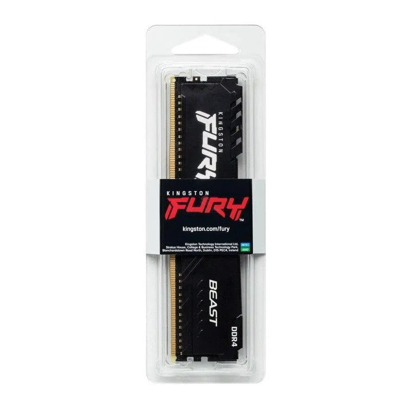 MEMORIA RAM KINGSTON FURY BEAST: POTENTE 8GB DDR4-3200MHZ, PC4-25600, CL16, 1.35V, 288 PINES, CON XMP 2.0