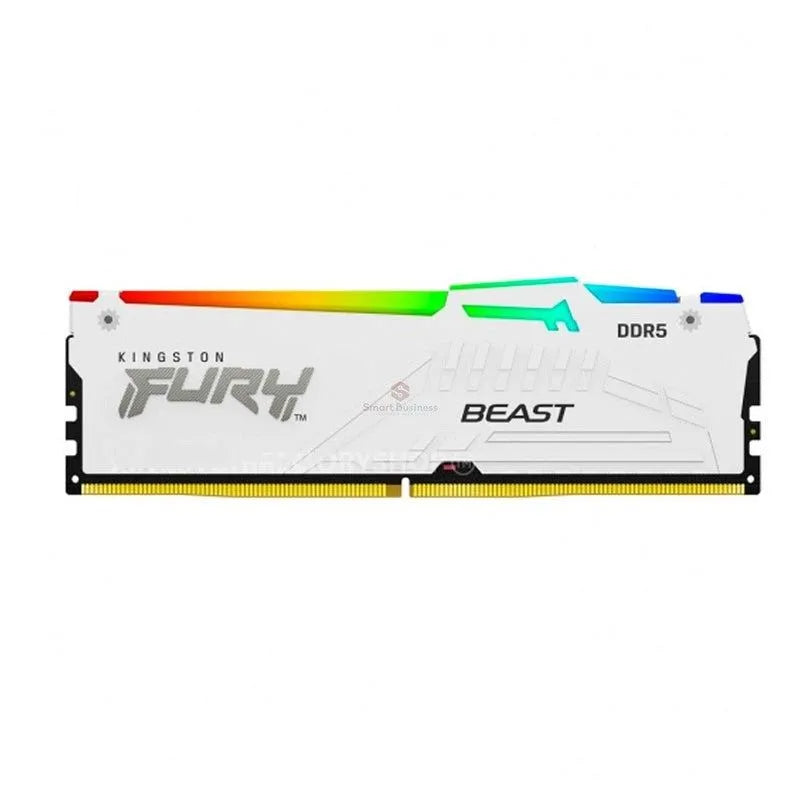 MEMORIA RAM KINGSTON FURY BEAST KF552C40BWA-16 DDR5 16GB FRECUENCIA 5200 MHZ ILUMINACIÓN LED RGB BLANCA PARA PC DE ESCRITORIO