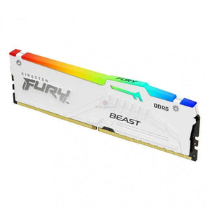 MEMORIA RAM KINGSTON FURY BEAST KF552C40BWA-16 DDR5 16GB FRECUENCIA 5200 MHZ ILUMINACIÓN LED RGB BLANCA PARA PC DE ESCRITORIO